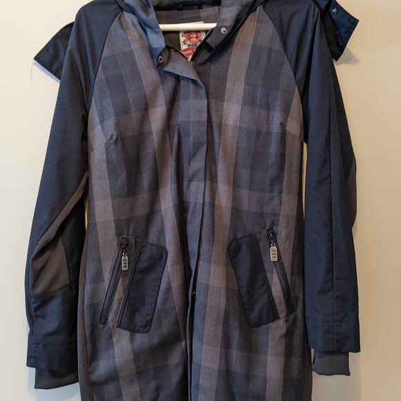 Three Stones Plaid Zip up Utility/Rain Jacket - Picture 3 of 9